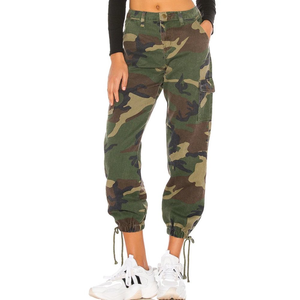 superdown Camo Cargo Joggers in Green & Brown